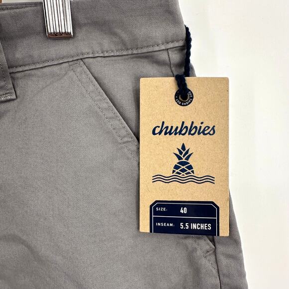Chubbies The Silver Linings Flat Front Stretch Twill Shorts in gray Size 40 - Picture 3 of 7